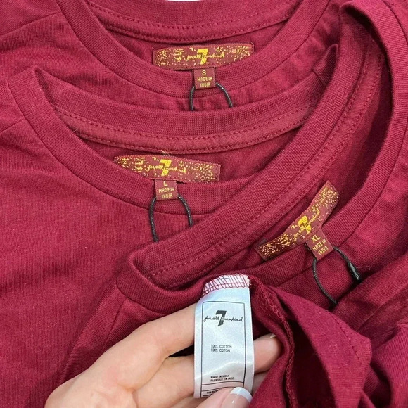 7 for All Mankind Burgundy Girls Do It Better Tee L - Picture 2 of 2